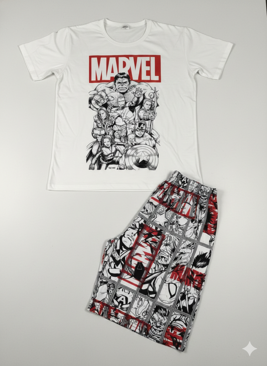 Pijama Hombre marvel pantalón corto