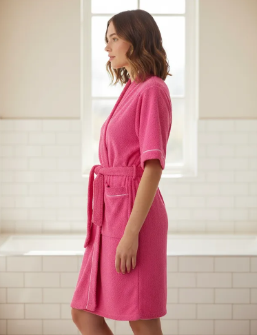 SALIDA BAÑO TOALLA MUJER BATA ROSA 350g MILONEZ