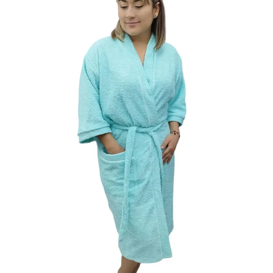 SALIDA BAÑO TOALLA MUJER BATA MENTA 350g MILONEZ