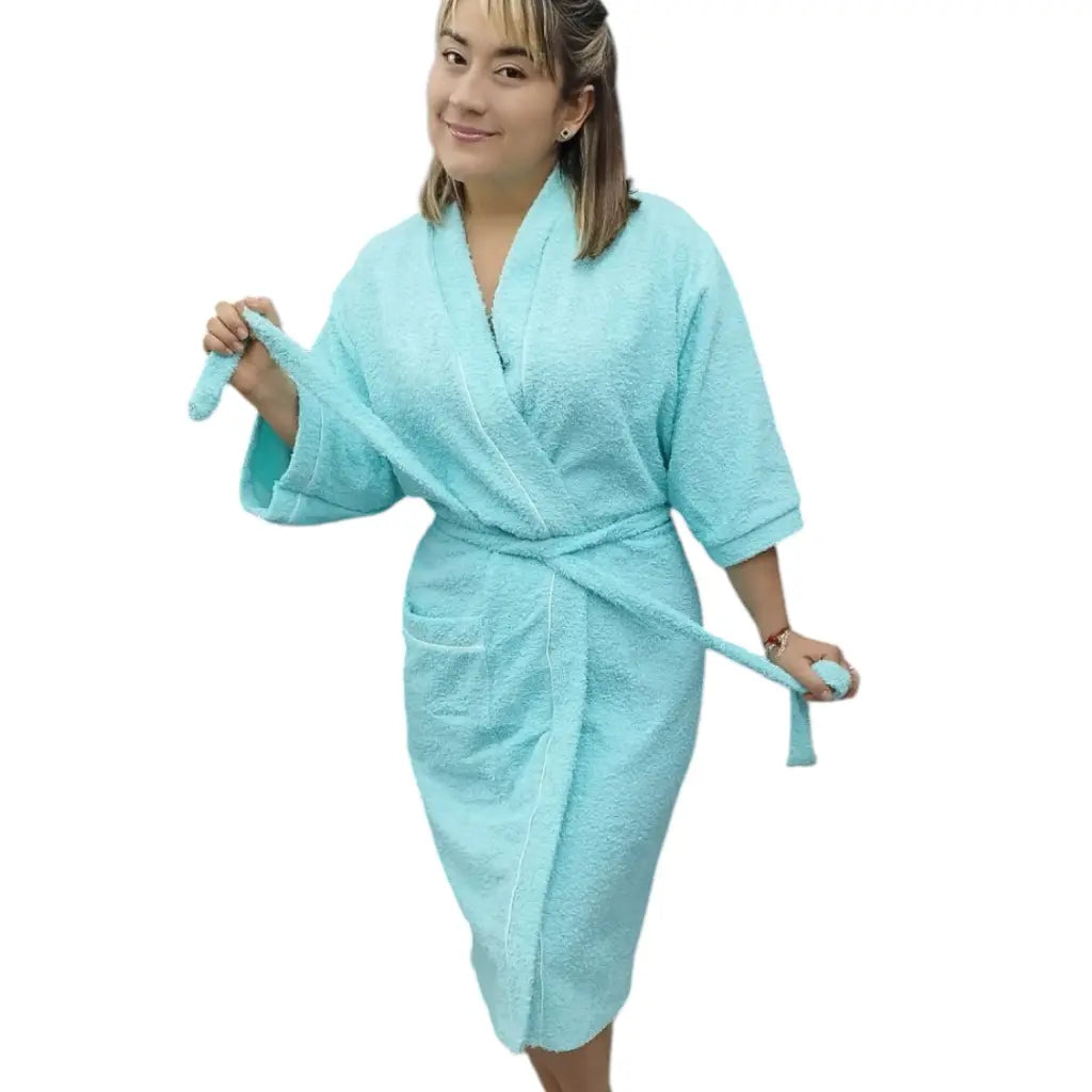 SALIDA BAÑO TOALLA MUJER BATA MENTA 350g MILONEZ