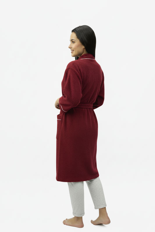 SALIDA BAÑO TOALLA MUJER BATA VINOTINTO 350g